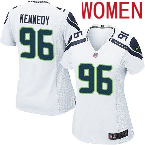 Women Seattle Seahawks 96 Cortez Kennedy Nike White Game NFL Jersey
